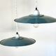Duo of hanging lamp bistro sheet enamelled sheet metal