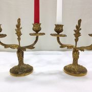 Pair of candelabra bronze rocaille