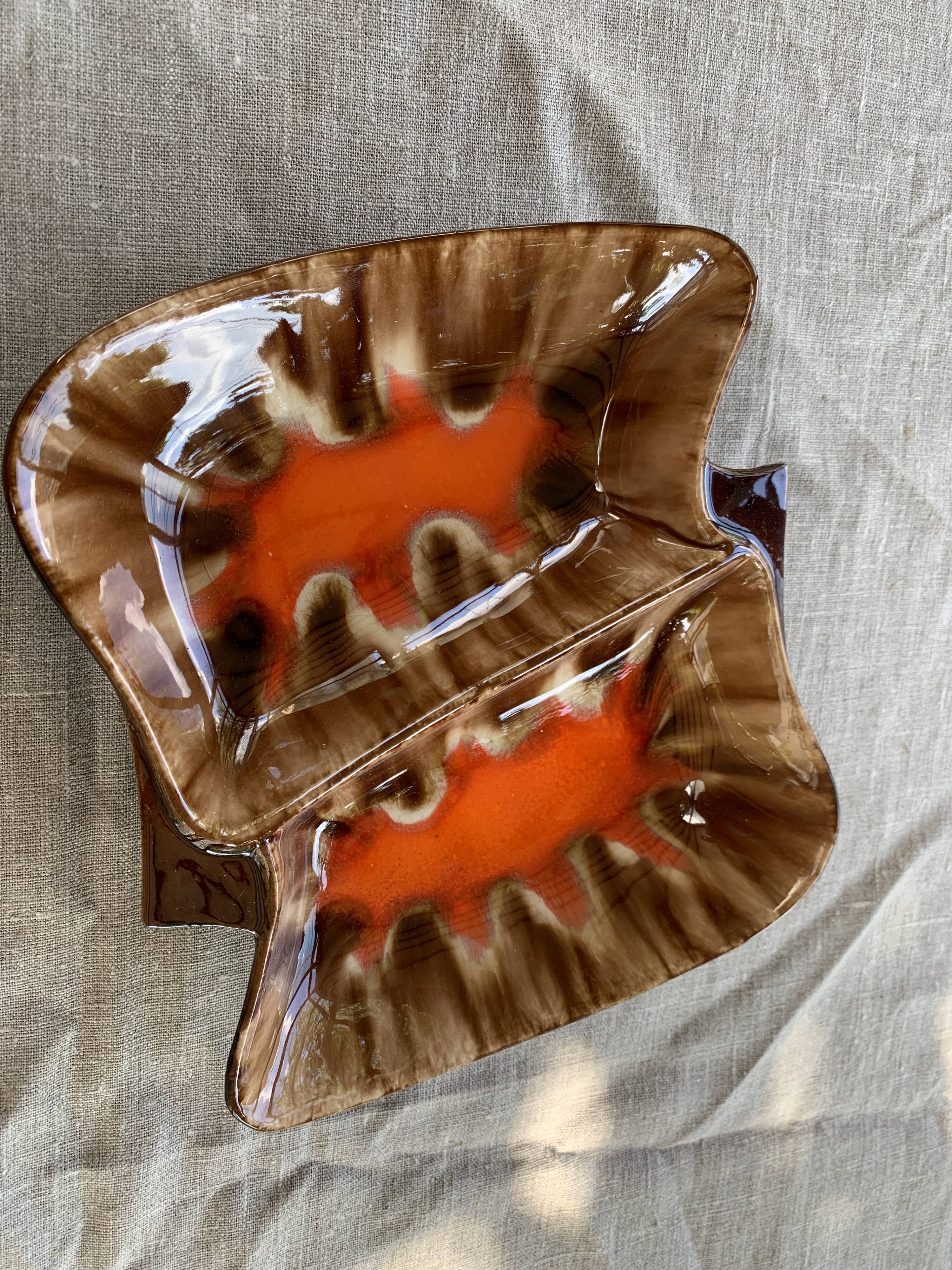 Aperitif servant in glazed ceramic, Vallauris style, Vintage