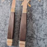 Coffret à Couverts à Poisson Antique en Acier Inoxydable et Bois du Milieu du 20ème Siècle