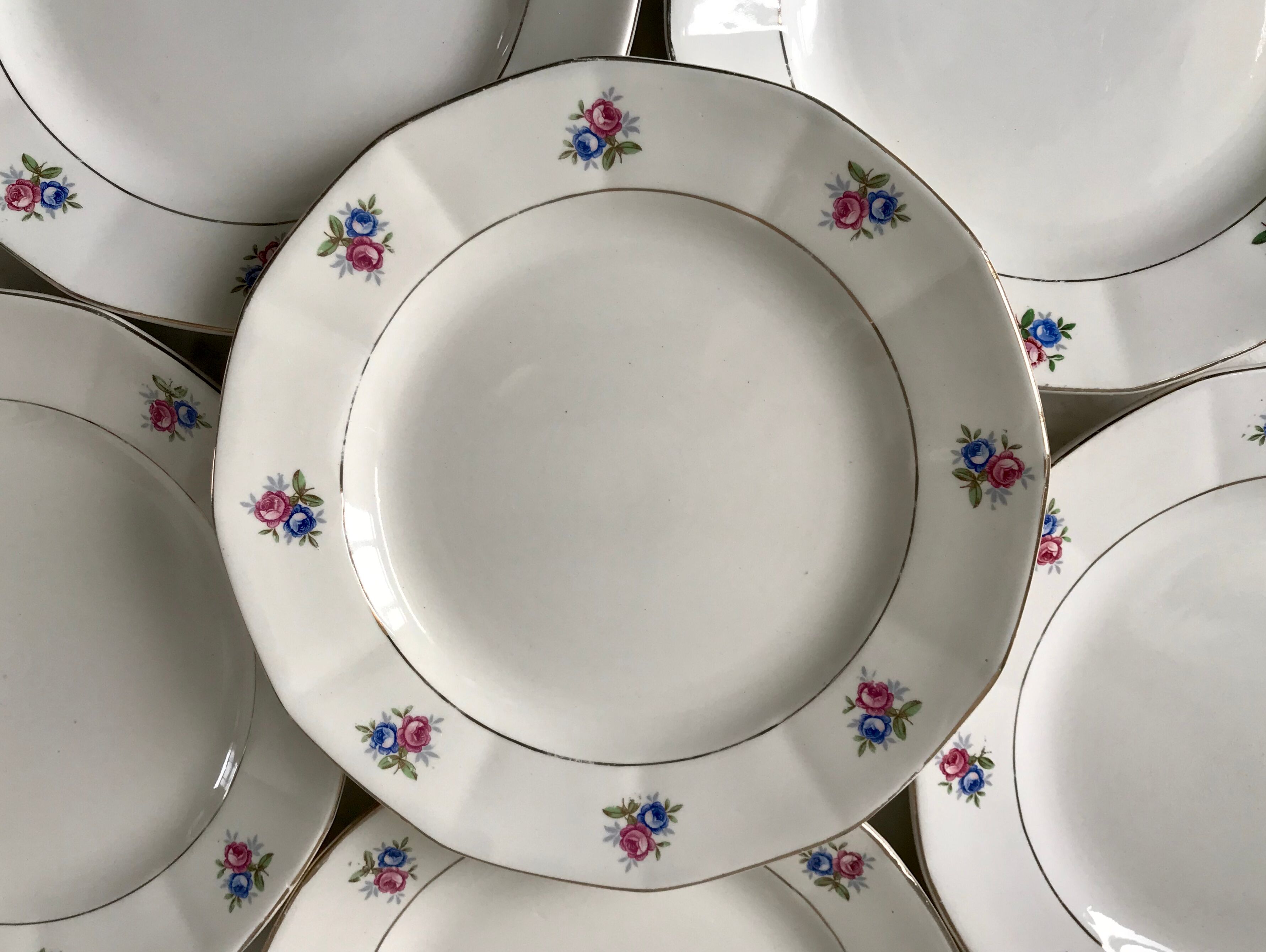 Set of 6 dessert plates Digoin Sarreguemines 50s