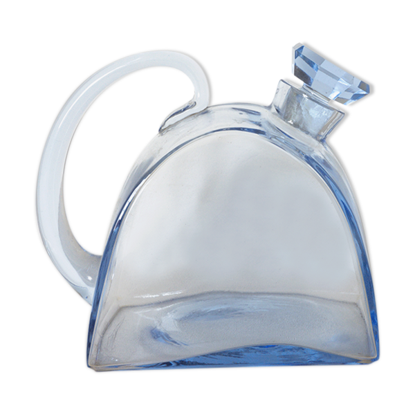 Carafe art déco bleue