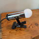 Clamp lamp/spotlight design made in Italy in chrome and black plastic.