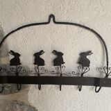 Hook "rabbits" 6 hooks in vintage wrought iron