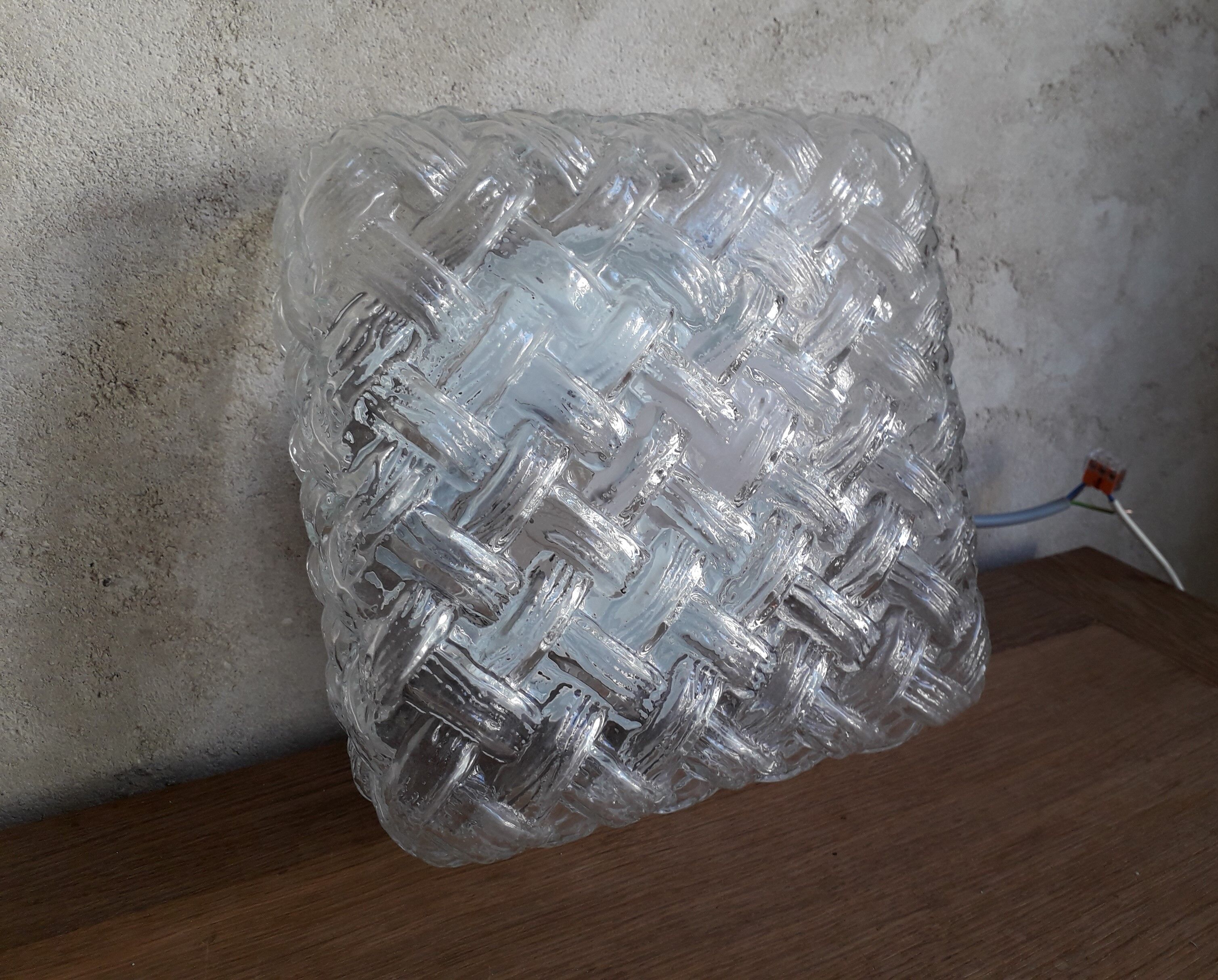 Plafonnier en verre vintage