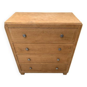 Art Deco solid oak chest of drawers