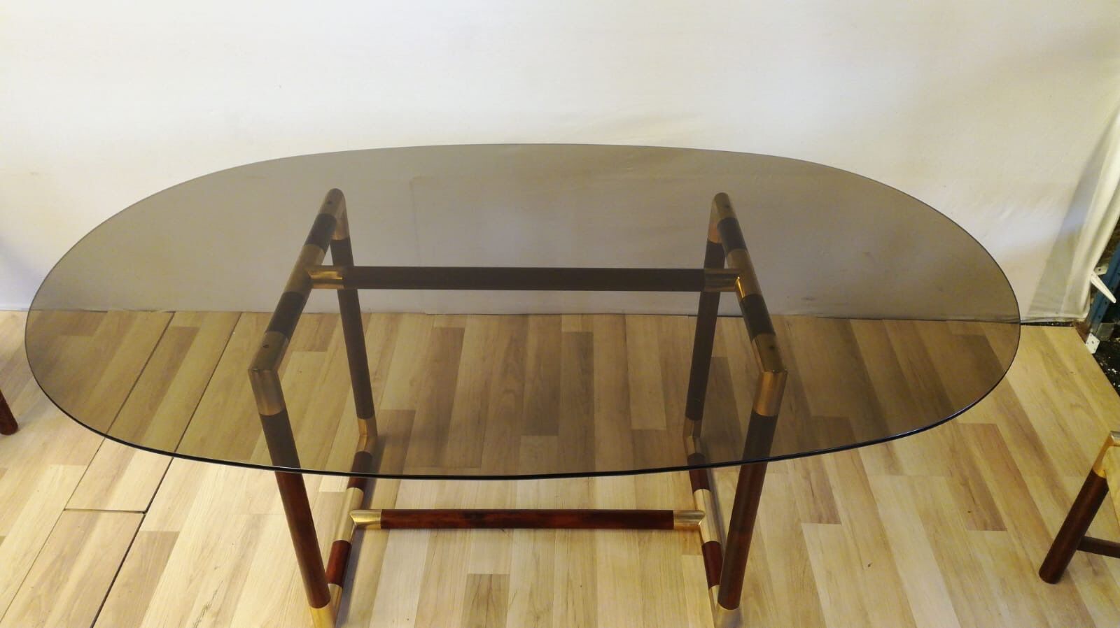 Roche Bobois table in 70s smoked glass