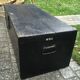 Old chest or wooden trunk black patina