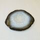 Vintage brown crystal agate slice tray agate ashtray 1960