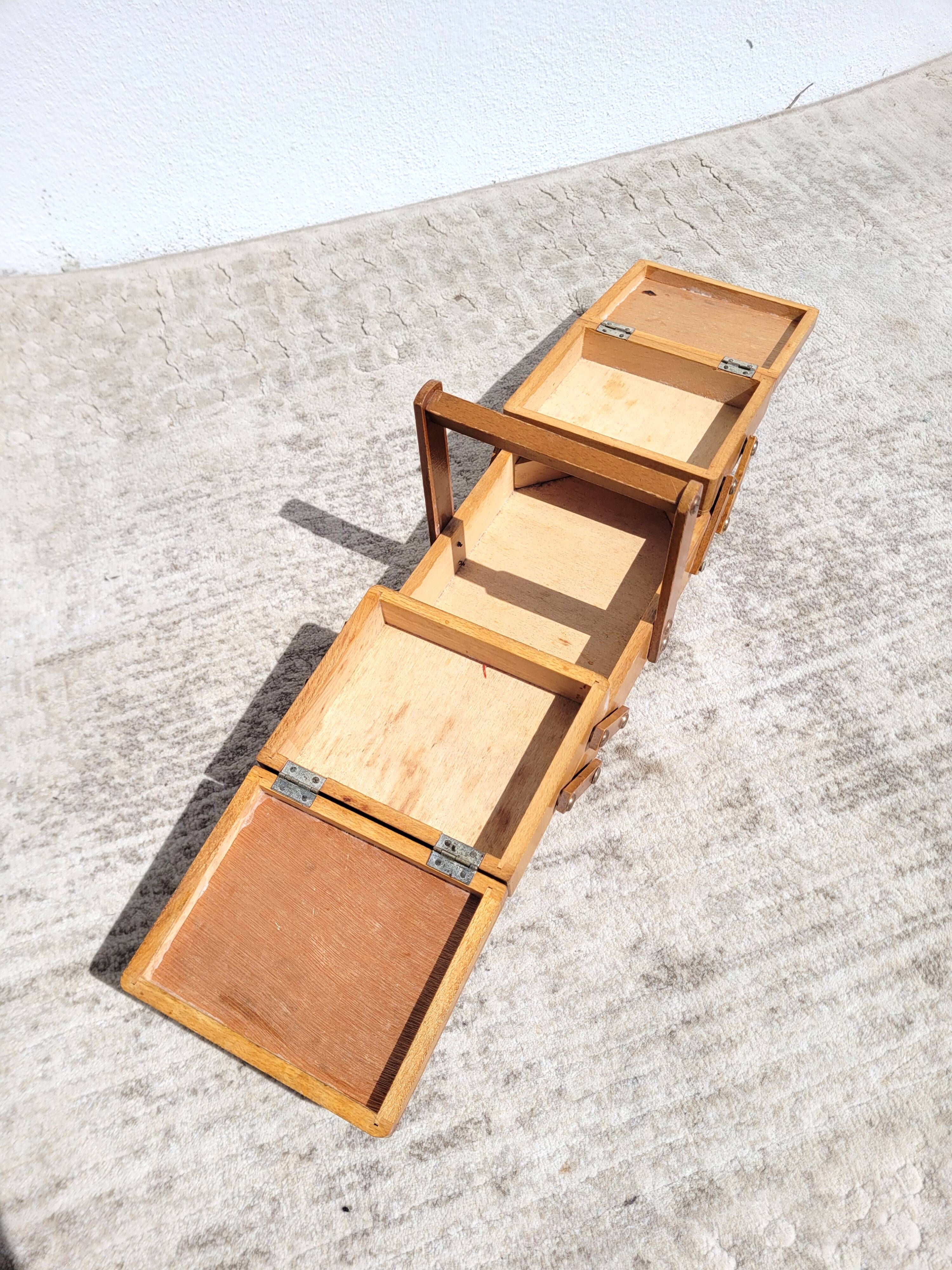 Mini vintage worker or sewing box