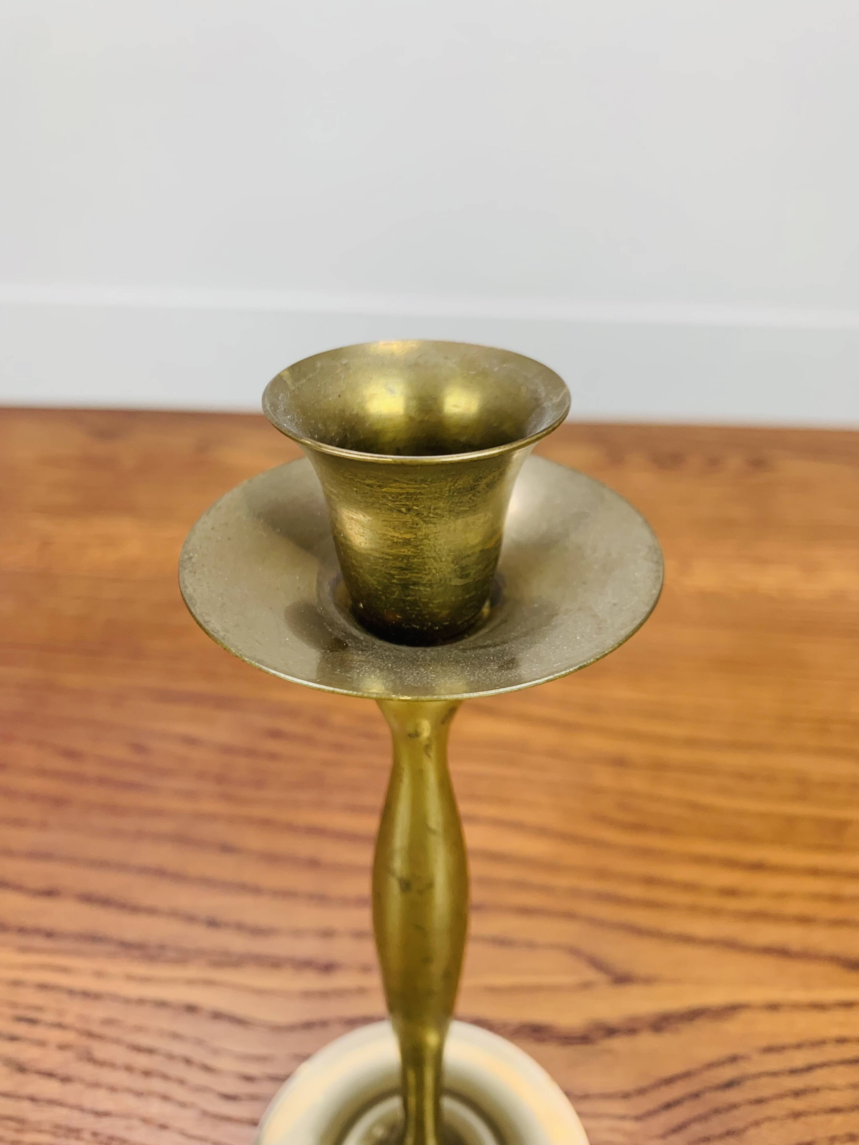 Vintage gold brass candle holder