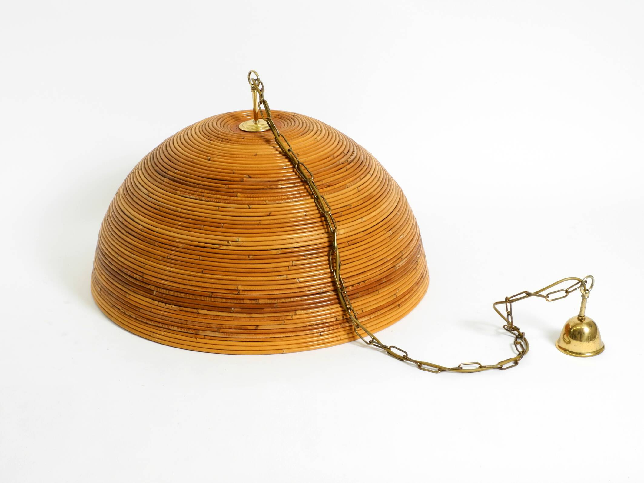 Italian 1970s bamboo ceiling pendant lamp | Ø 72 cm | Vivai del Sud