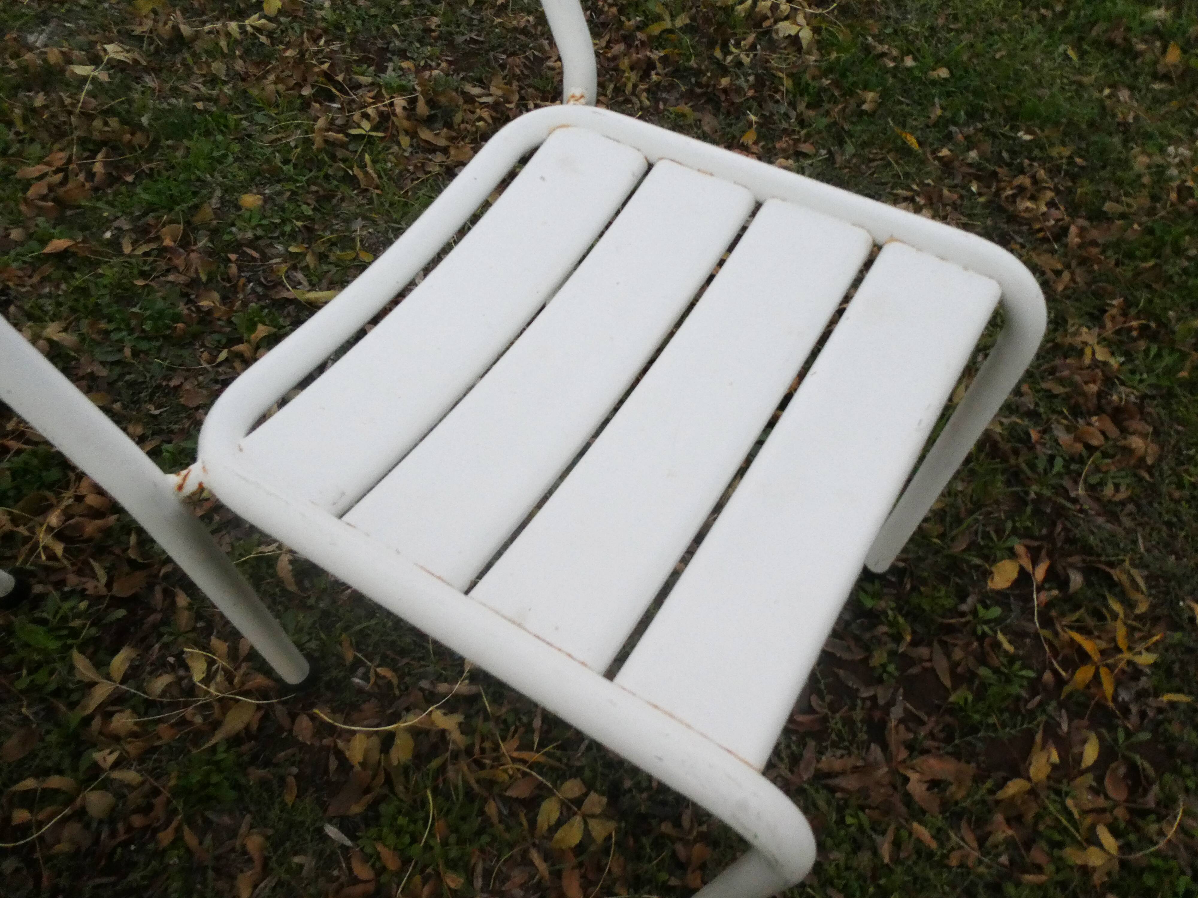 Duo of bistro style indus terrace chairs