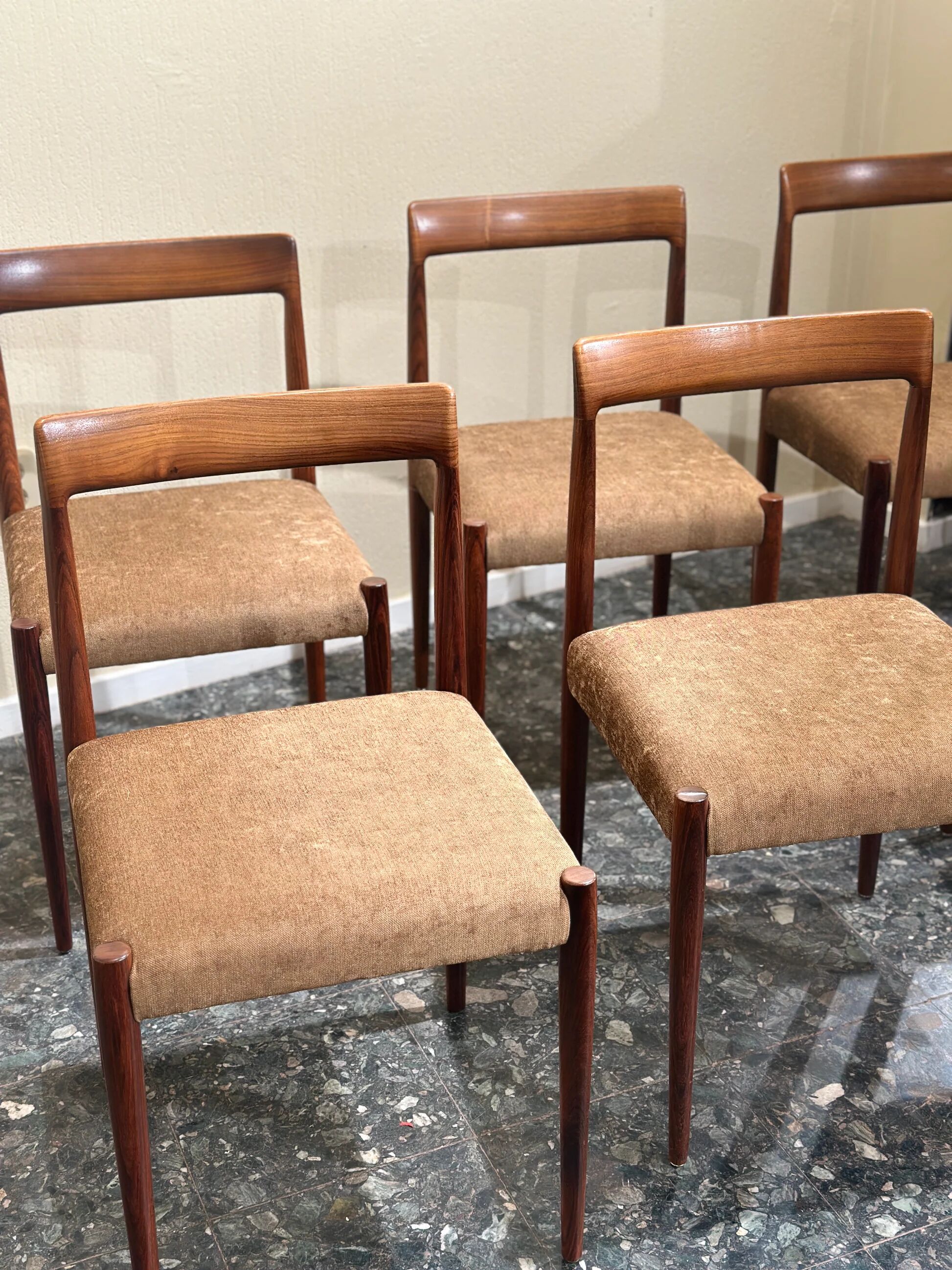 Set of 8 Lübke Rosewood Dining Chairs, Germany, 1960s