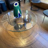 Table "PLATNER" design Warren Platner 1962 structure bronze / plateau verre