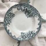4 deep ironstone plates "Narcisse" Saint Amand A. Lebacqz & M. Bouchart