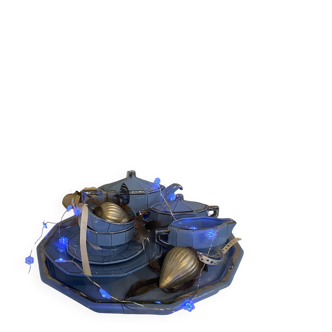 Art Deco tea service stamped Longwy