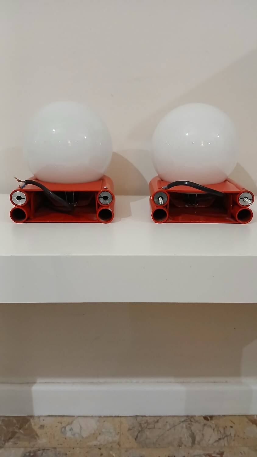 Pair of space age wall lights