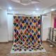 Colorful handmade wool Berber rug 250 x 150 cm
