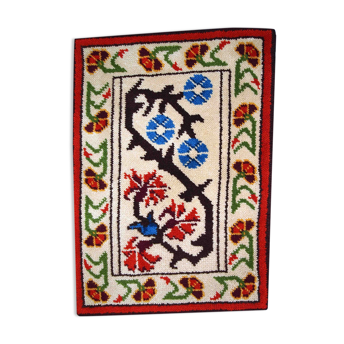 Vintage carpet French Soap 77cm x 106cm 1970s, 1C771