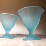 Vintage frosted blue ice cups