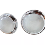 Pair of holophane wall lamps, chrome metal, france 1930 vintage art deco