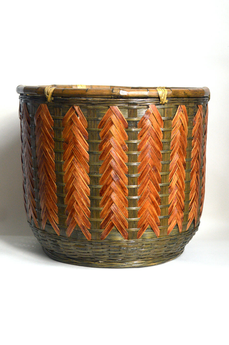 Bamboo and woven wicker pot cover