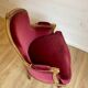 Vintage Louis XV style bergère / cabriolet armchair – Carved wood velvet