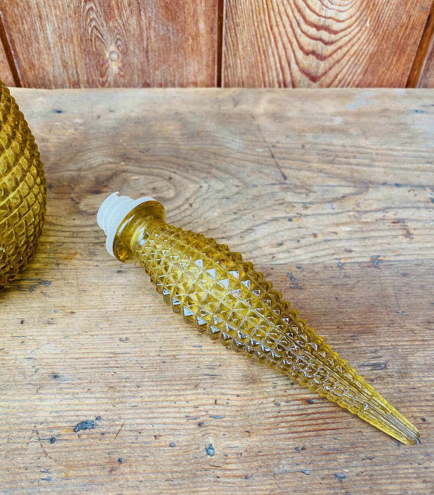 Italian carafe Empoli amber yellow 1970s