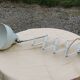 Adjustable metal accordion wall lamp from the 50s aluminum lampshade