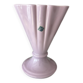 Vintage Art Deco vase in pastel pink ceramic