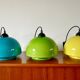 Suspension in green opaline mushroom design 60s-70s