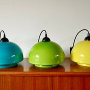 Suspension in green opaline mushroom design 60s-70s