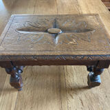 Carved wooden footrest