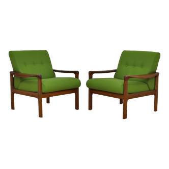 Fauteuils danois en teck et laine pour Komfort, Danemark Années 1960