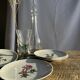 Set of 5 dessert plates with flower patterns Germany Bavaria D19