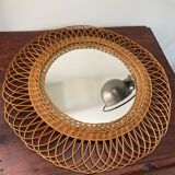 Vintage rattan mirror - 50cm