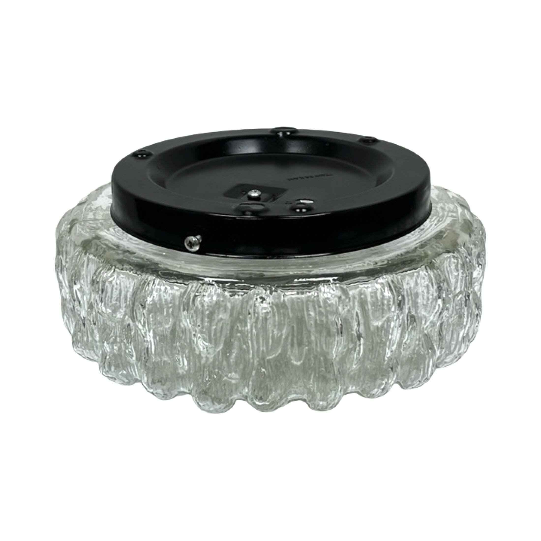 Crystal Ceiling Lamp, Wall Lamp RZB 32310 Floral Motif / Ice Glass, Germany