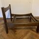 Sling chair in wood and green leather, germany, 1970s