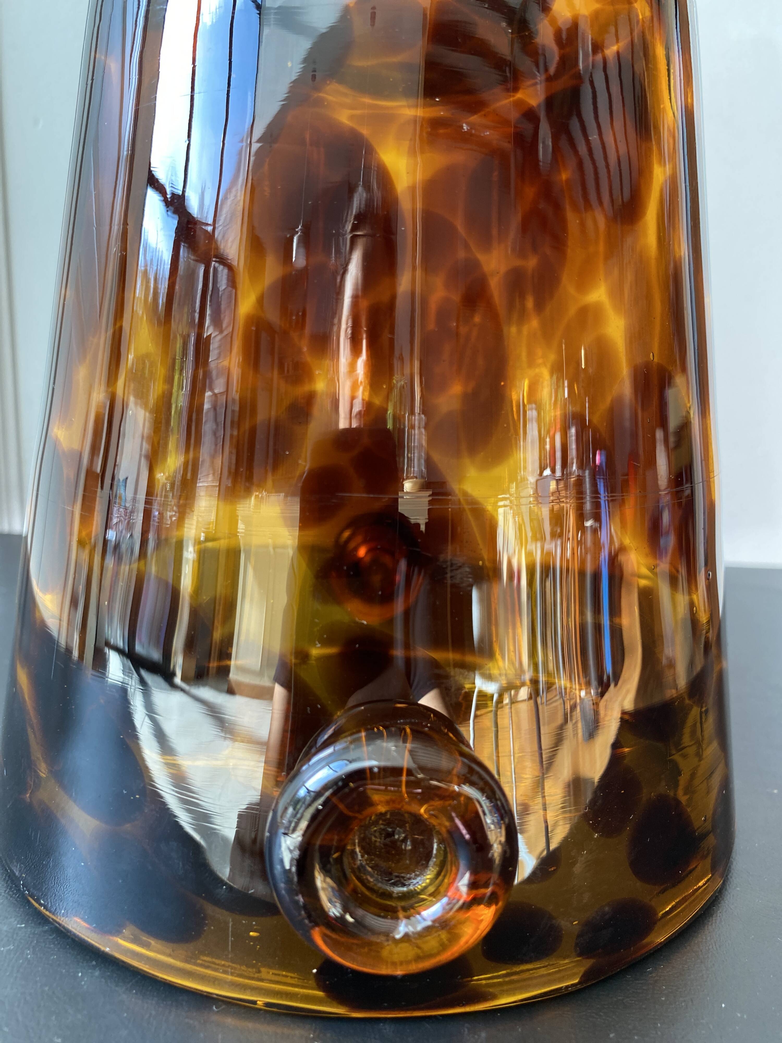 Seau à glaçons vintage Empoli pour Dior – verre soufflé écaille de tortue