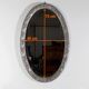 Oval mirror with silver frame, art nouveau, 1900