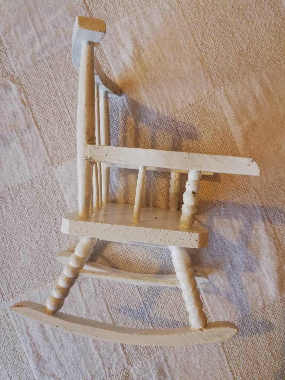 Vintage wooden rocking chair for dolls