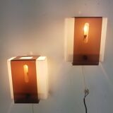 Pair of plexiglass sconces
