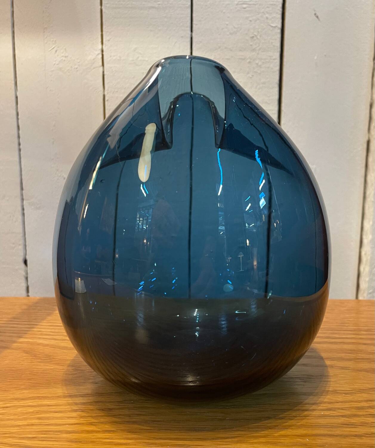 Blue glass vase