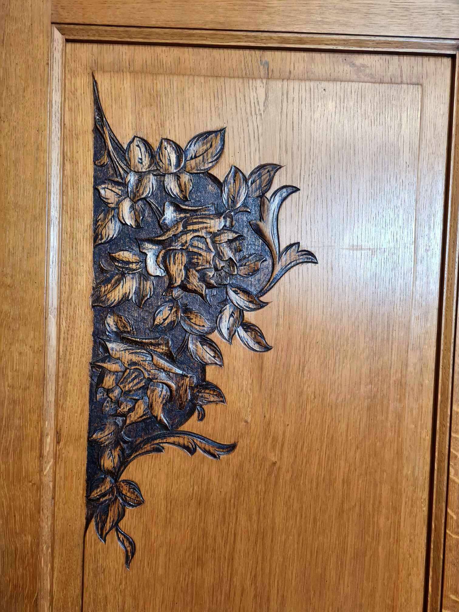 art deco period wardrobe in blond oak circa 1940