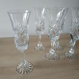 Verres à champagne en cristal ciselé de Lorraine