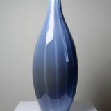 Pair of vintage smoky glass vases lined with opaline, Murano bubble glass.