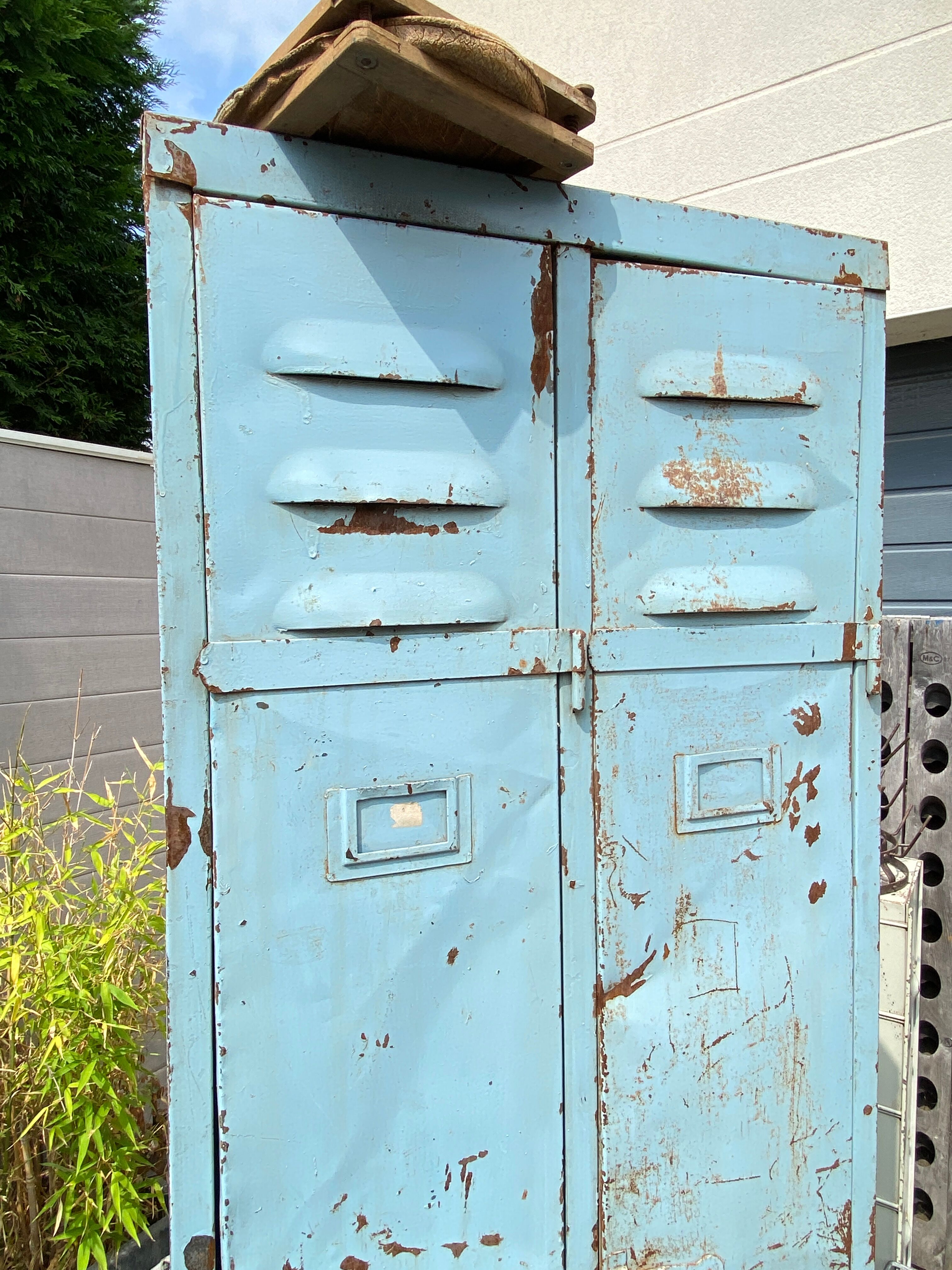 Vintage metal industrial wardrobe