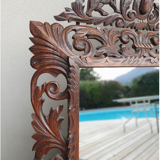 Old wood mirror carved 112x88cm