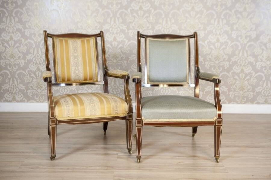 Set of 19th Century English Armchairs in Sheraton Style